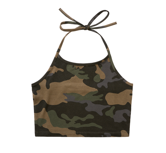 Top Neckholder Dark Camo Dama Brandit - Eleganta Tactica