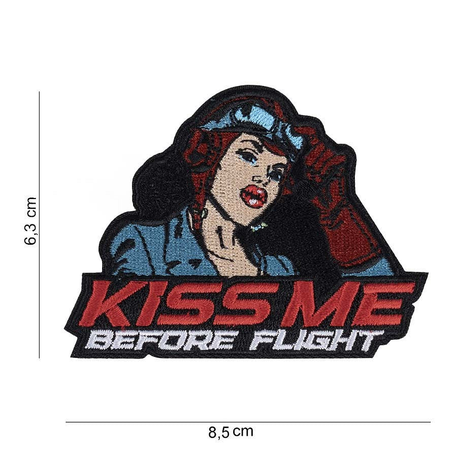 Patch Kiss me before flight with hook and loop #13033