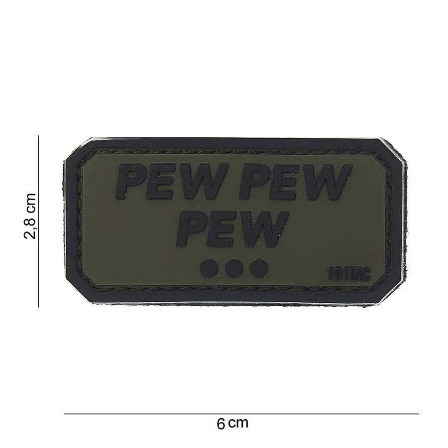 Emblemă Pew Pew Pew 3D PVC - Verde | Velcro, Durabil