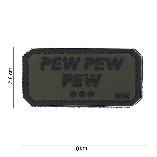 Emblemă Pew Pew Pew 3D PVC - Verde | Velcro, Durabil