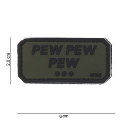 Emblemă Pew Pew Pew 3D PVC - Verde | Velcro, Durabil