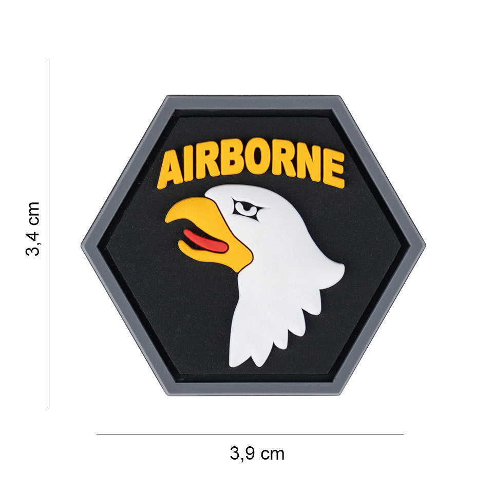 Emblemă 3D PVC Hexagon 101st Airborne | 3D, Velcro