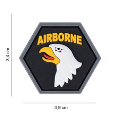 Emblemă 3D PVC Hexagon 101st Airborne | 3D, Velcro