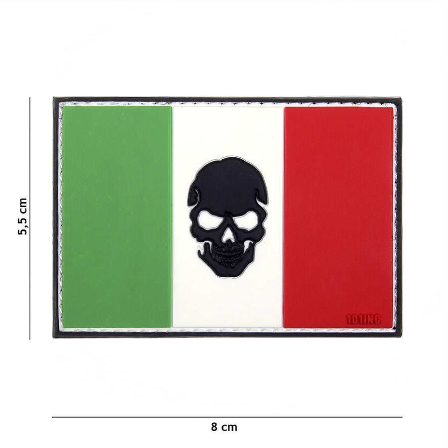 Emblemă Italia Craniu - Multicolor | 3D PVC, Velcro