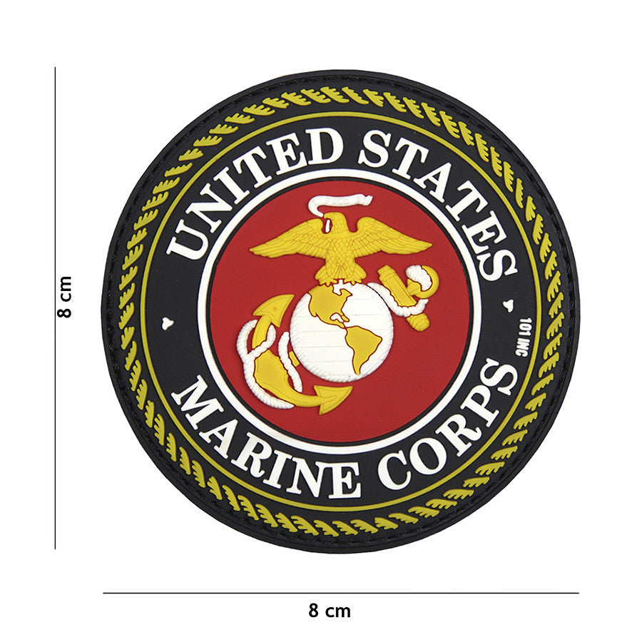 Emblemă United States Marine Corps 3D PVC - Roșu | Aderență Velcro