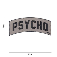 Emblemă 3D PVC "Psycho" - Gri | Velcro, Rezistent