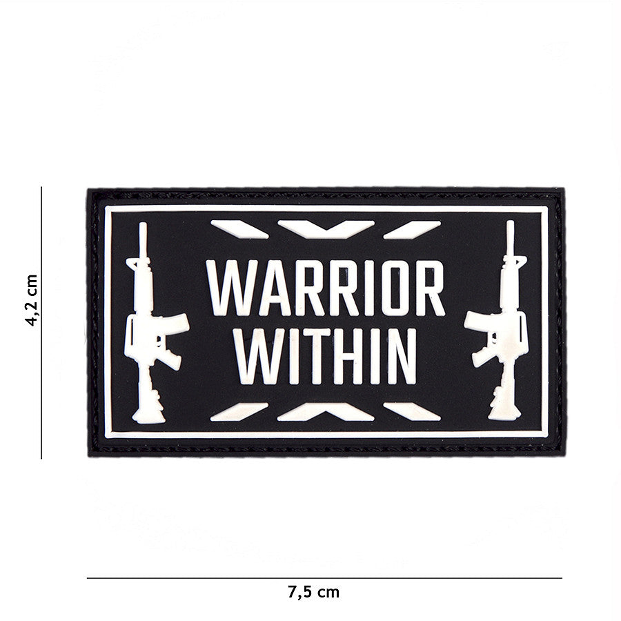 Emblemă Warrior Within - Negru | 3D PVC, Velcro