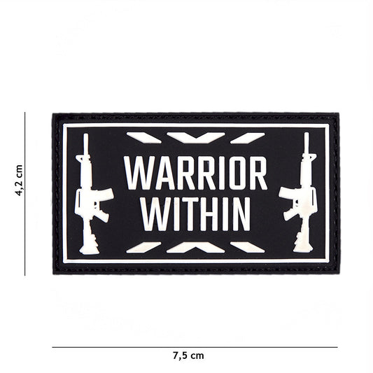 Emblemă Warrior Within - Negru | 3D PVC, Velcro