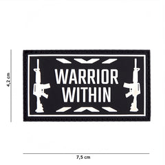 Emblemă Warrior Within - Negru | 3D PVC, Velcro
