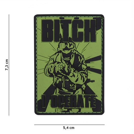 Emblemă 3D PVC Bitch Groen - Verde | Velcro, PVC
