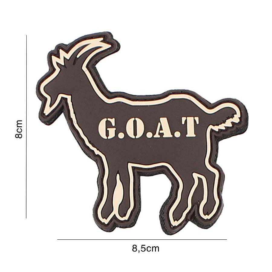 Emblemă G.O.A.T. 3D PVC - Maro | Velcro, Durabilă