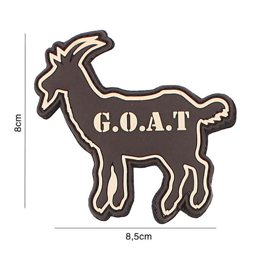 Emblemă G.O.A.T. 3D PVC - Maro | Velcro, Durabilă