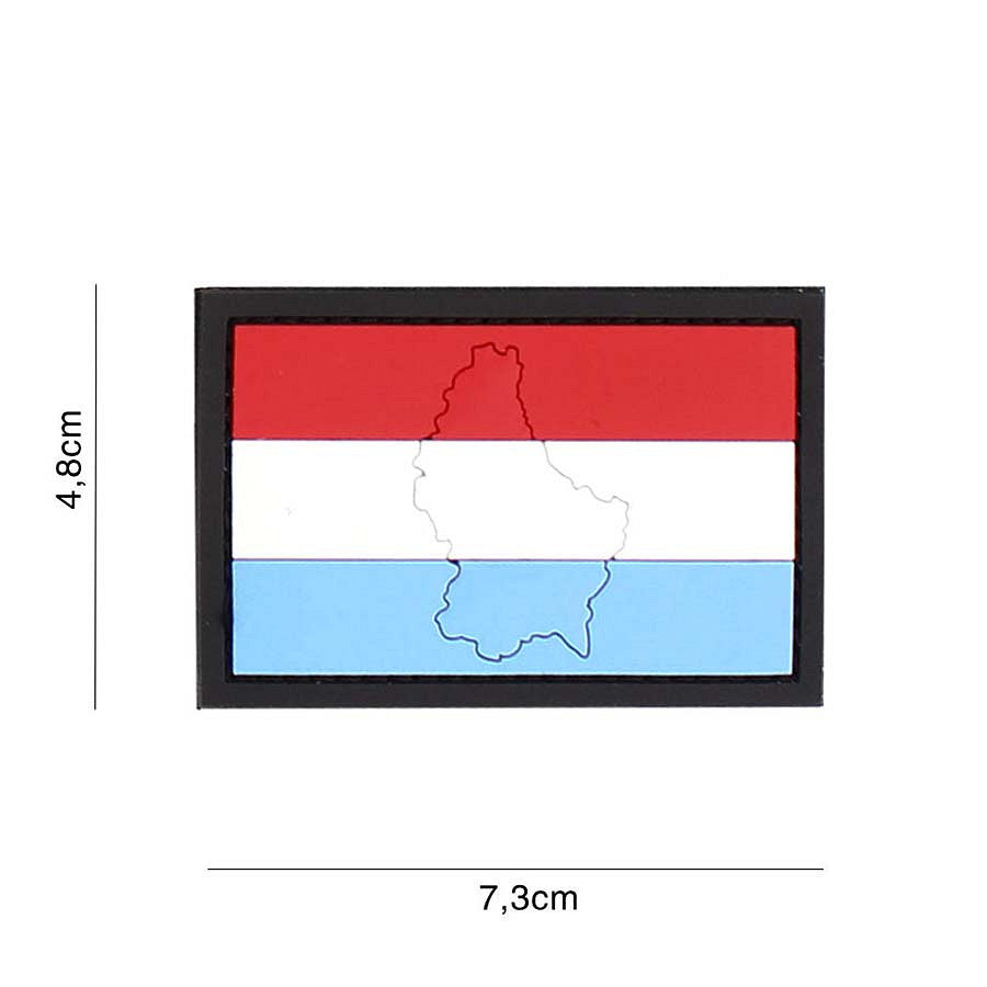 Emblemă 3D PVC Luxemburg cu Contur | Prindere Velcro, Durabil