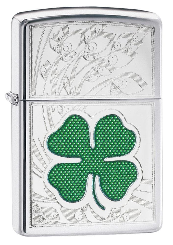 Bricheta originala Zippo Clover High Polish Chrome Design