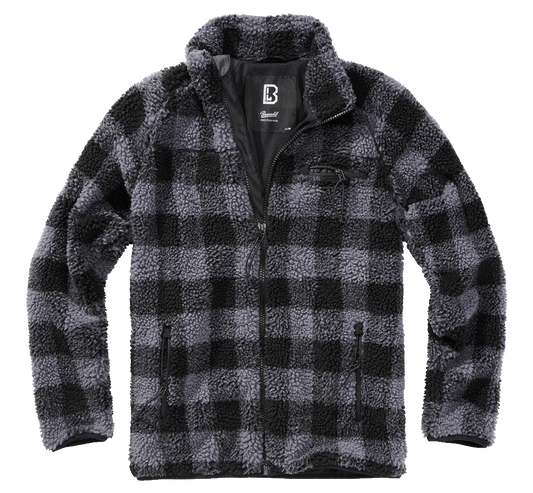 Hanorac Teddyfleece Black/Grey Gingham Brandit - Caldura si Stil Autentic