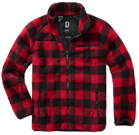 Hanorac Teddyfleece Red/Black Checkered Brandit - Caldura si Mobilitate
