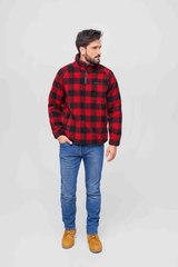 Hanorac Teddyfleece Troyer Red/Black Checkered Brandit - Caldura Esentiala