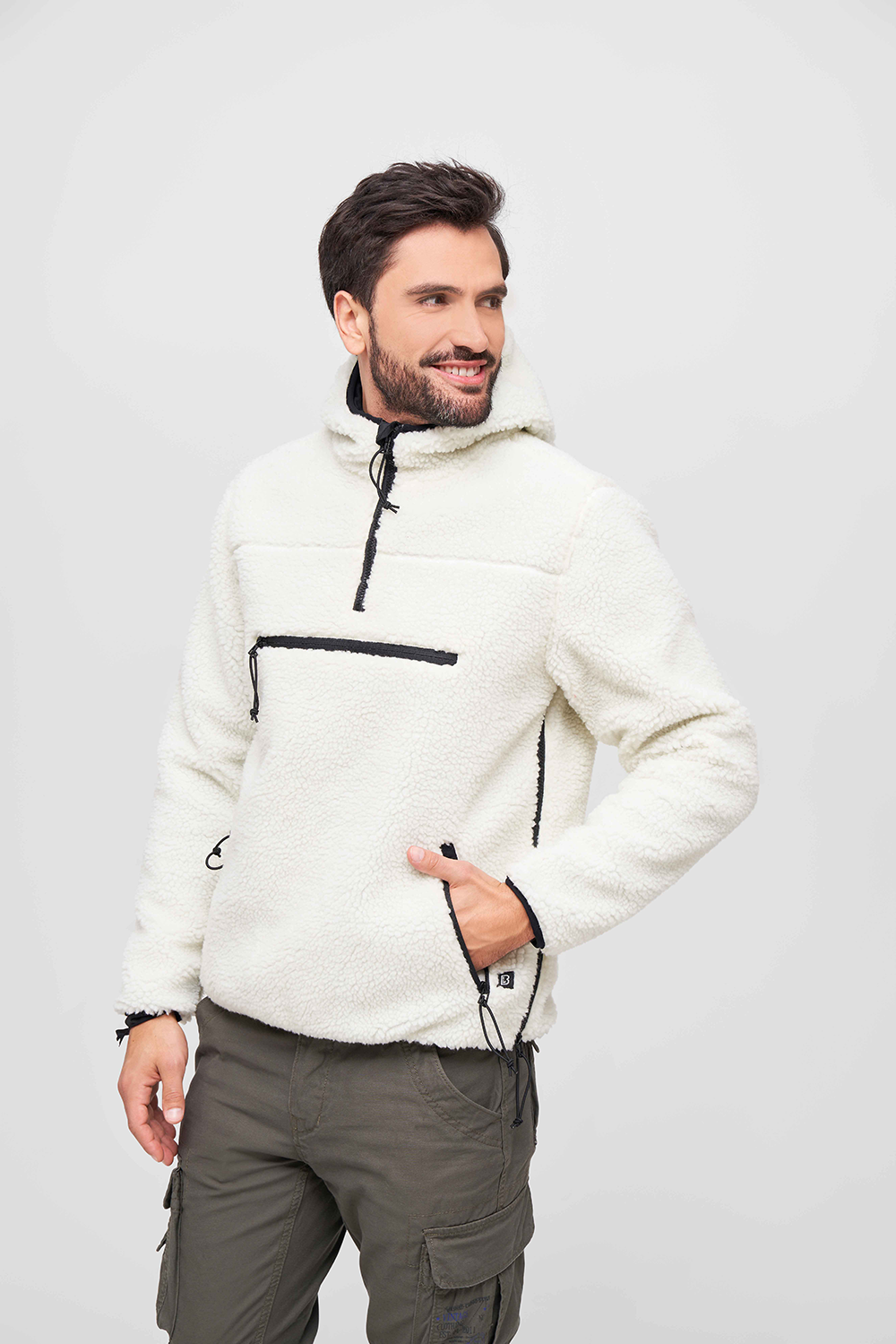 Hanorac Teddyfleece Worker Alb Brandit - Caldura si Durabilitate