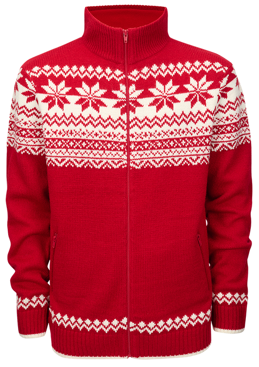 Cardigan Norwegian Rosu Brandit - Caldura Versatila