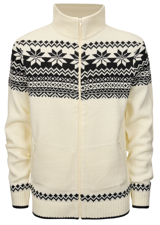Cardigan Norwegian Alb Brandit - Caldura Autentica