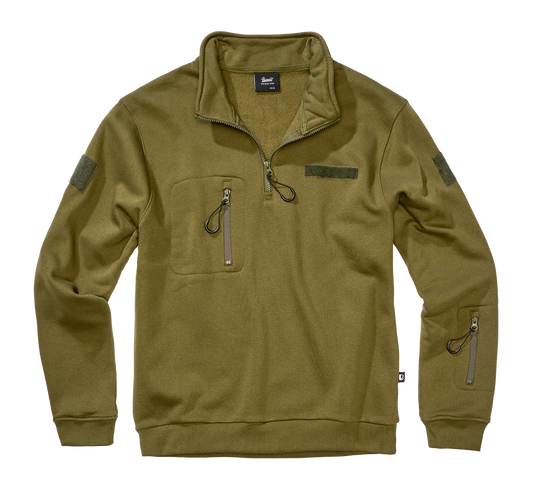 Hanorac Tactical Sweat Troyer Olive Brandit - Caldura si Mobilitate