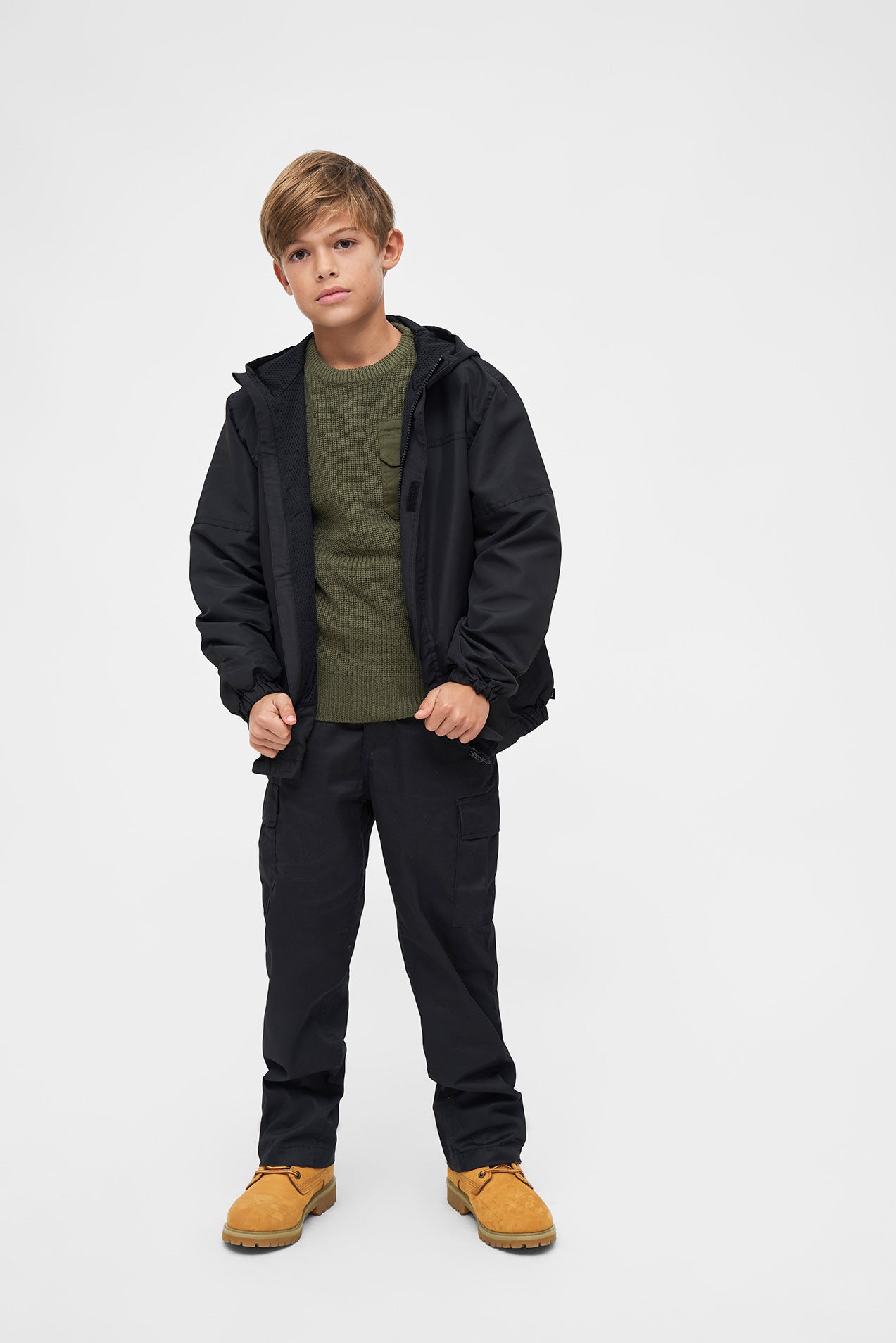 Geaca de Vant Summer Frontzip Negru Copii Brandit - Confort Activ