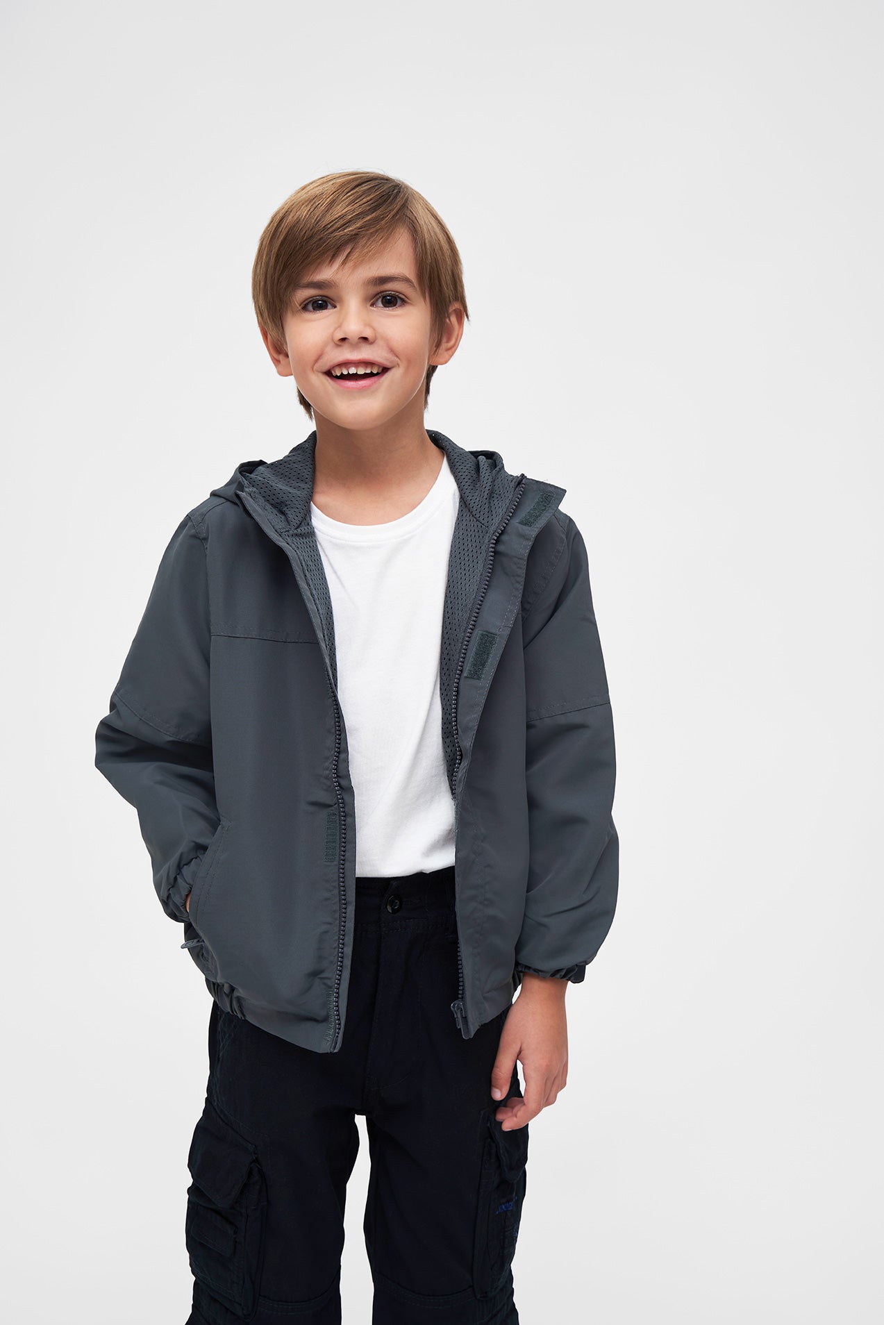 Geaca de Vant Summer Frontzip Anthracite Copii Brandit - Libertate in Miscare