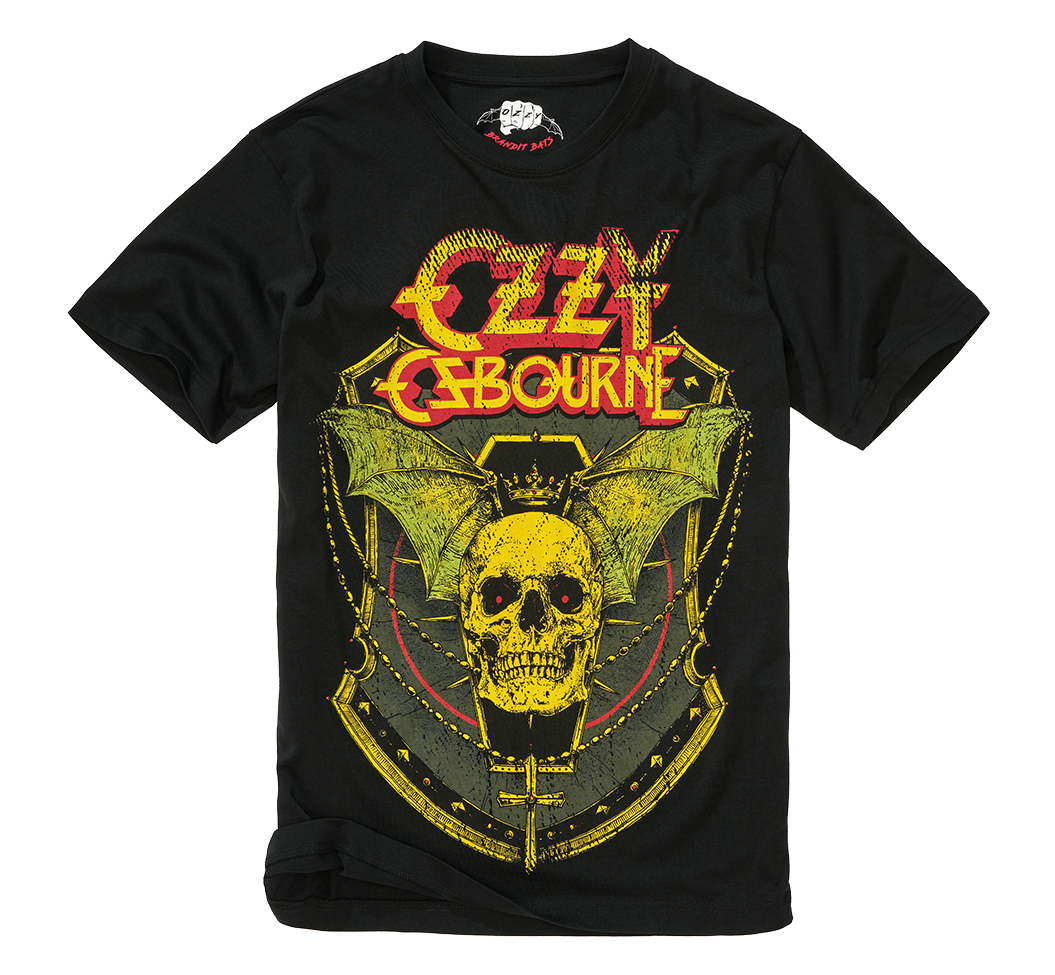 Tricou Ozzy Skull Negru Brandit - Stil Autentic si Confortabil