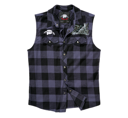 Camasa In Carouri Ozzy Sleeveless Black/Grey Checkered Brandit - Libertate in Miscare