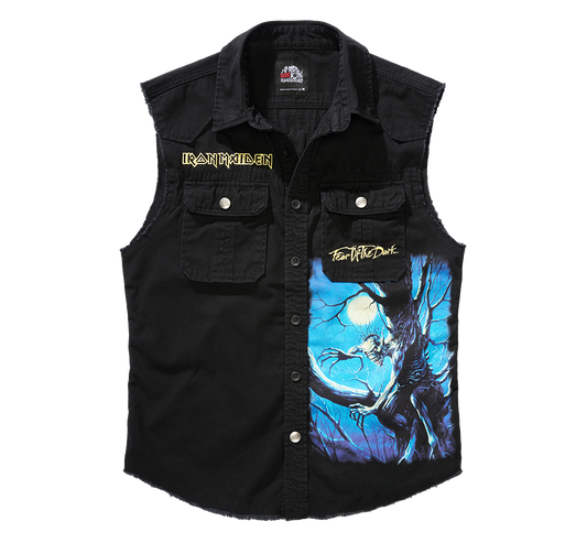 Tricou Vintage Iron Maiden sleeveless FOTD Negru Brandit - Stil Autentic Rock