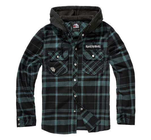Camasa In Carouri Iron Maiden Sweathood Eddy Black/Green Brandit - Stil Autentic si Confort