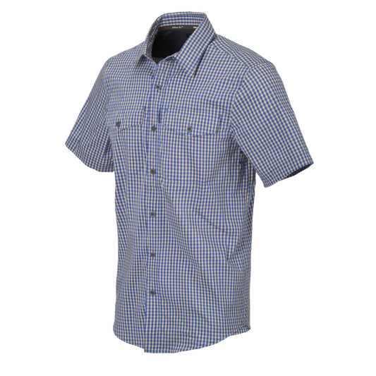 Cămașă Tactica Helikon-Tex Covert Concealed Carry cu Mânecă Scurtă, Royal Blue Checkered
