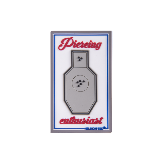 Emblemă PVC Helikon-Tex 'Piercing Enthusiast' Albă cu Velcro