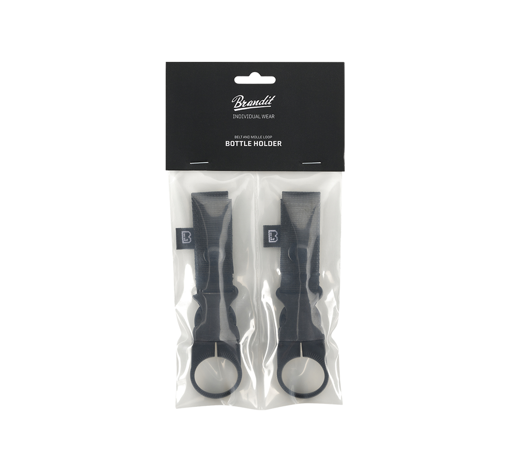 Curea and Molle Loop Bottle Holder 2 Pack Negru Brandit - Suport Hidratare Rapid