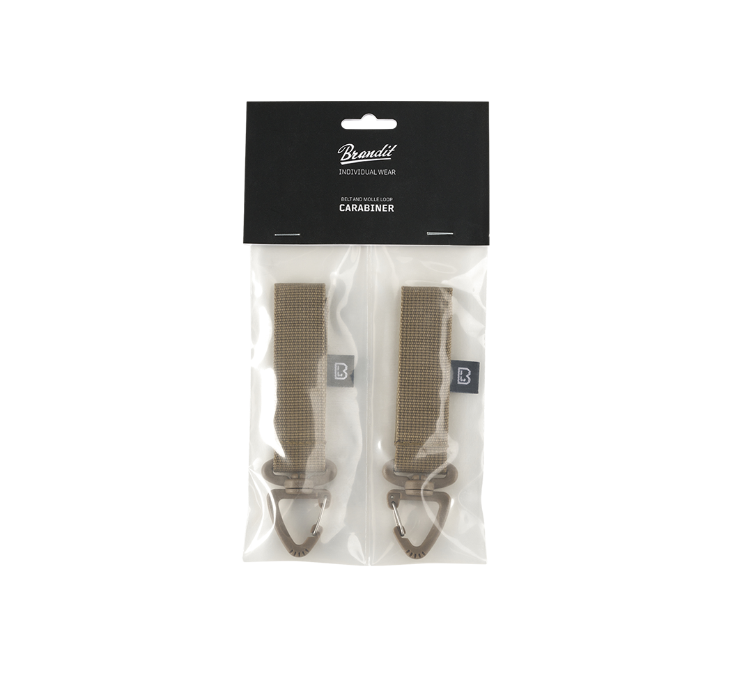 Curea and Molle Loop Carabiner 2 Pack Camel Brandit - Versatilitate Esentiala