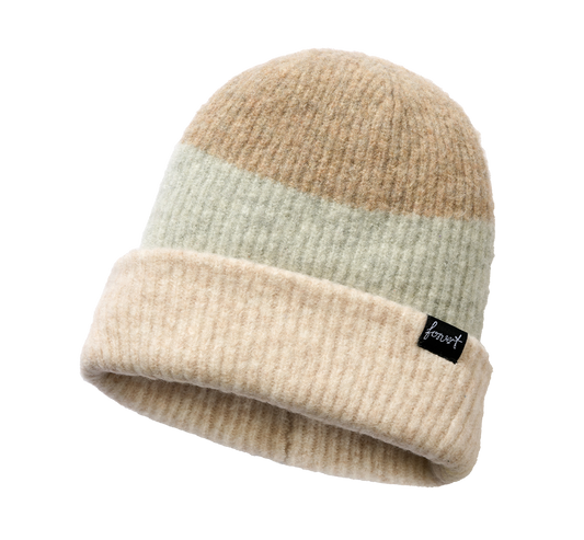 Caciula Forvert Loveland Strip 3 Tones Stripe Mint Beige Camel Brandit - Caldura Urbana Versatila