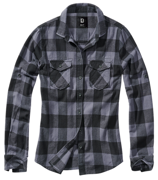 Camasa Flanela Amy Long Sleeve Black/Grey Gingham Dama Brandit - Caldura si Stil Autentic