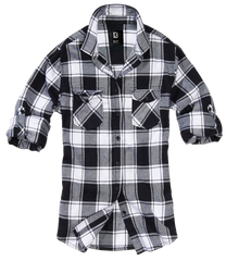 Camasa Flanela Amy Long Sleeve White/Black Checkered Dama Brandit - Confort Casual Robust