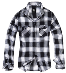 Camasa Flanela Amy Long Sleeve White/Black Checkered Dama Brandit - Confort Casual Robust