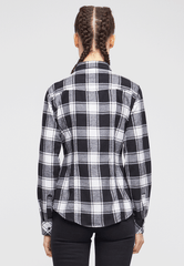 Camasa Flanela Amy Long Sleeve White/Black Checkered Dama Brandit - Confort Casual Robust