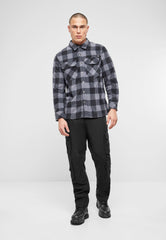 Camasa Polar Jeff Long Sleeve Black/Grey Brandit - Caldura si Mobilitate