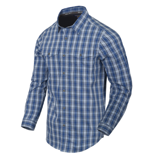 Cămașă Tactica Helikon-Tex Covert Concealed Carry Ozark Blue Plaid cu Capse