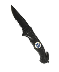 BLACK CAR KNIFE ‘RESCUE’ – Briceag de Salvare Tactic, cu Tăietor de Centuri și Spargător de Geamuri