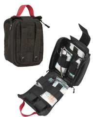 BLACK IFAK Pouch 25-Piese – Kit de Prim Ajutor Tactic Negru cu Prindere Laser Cut, Fabricat în Germania