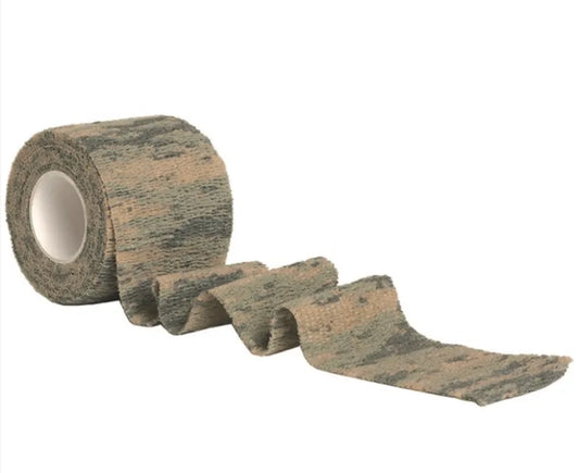 Bandă Elastică Autoadesivă Camuflaj AT-Digital – 50 mm x 4,5 m, Reutilizabilă și Fără Urme