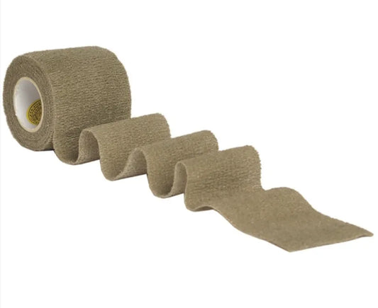 Bandă Elastică Autoadesivă Camuflaj OD – 50 mm x 4,5 m, Reutilizabilă și Fără Urme