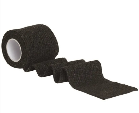 Bandă Elastică Autoadesivă Neagră – 50 mm x 4,5 m, Reutilizabilă și Fără Urme