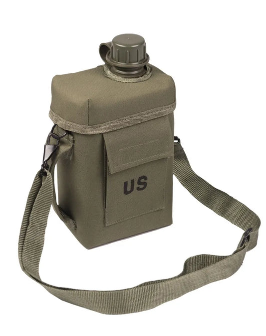 Bidon Canteen OD Patrol 2L cu Husă, Curea Reglabilă și Sistem MOLLE