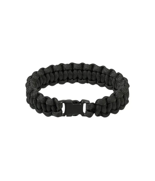 Black 15mm Para Bracelet – Brățară Paracord Neagră cu Închidere Plastic