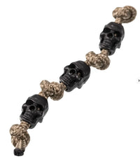 Black Cord Stopper Skull – Set de Opritoare de Șnur Negre în Formă de Craniu